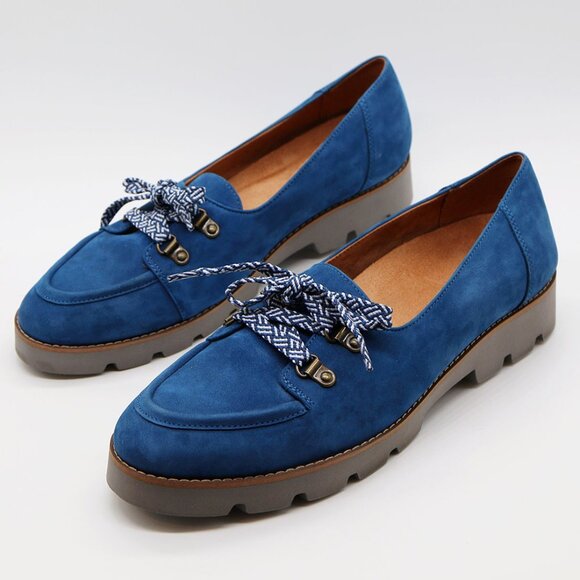 Vionic Shoes - Vionic Teagan Womens 11 Oxford Lace Up Casual Loafer Shoes Dark Blue Nubuck $130